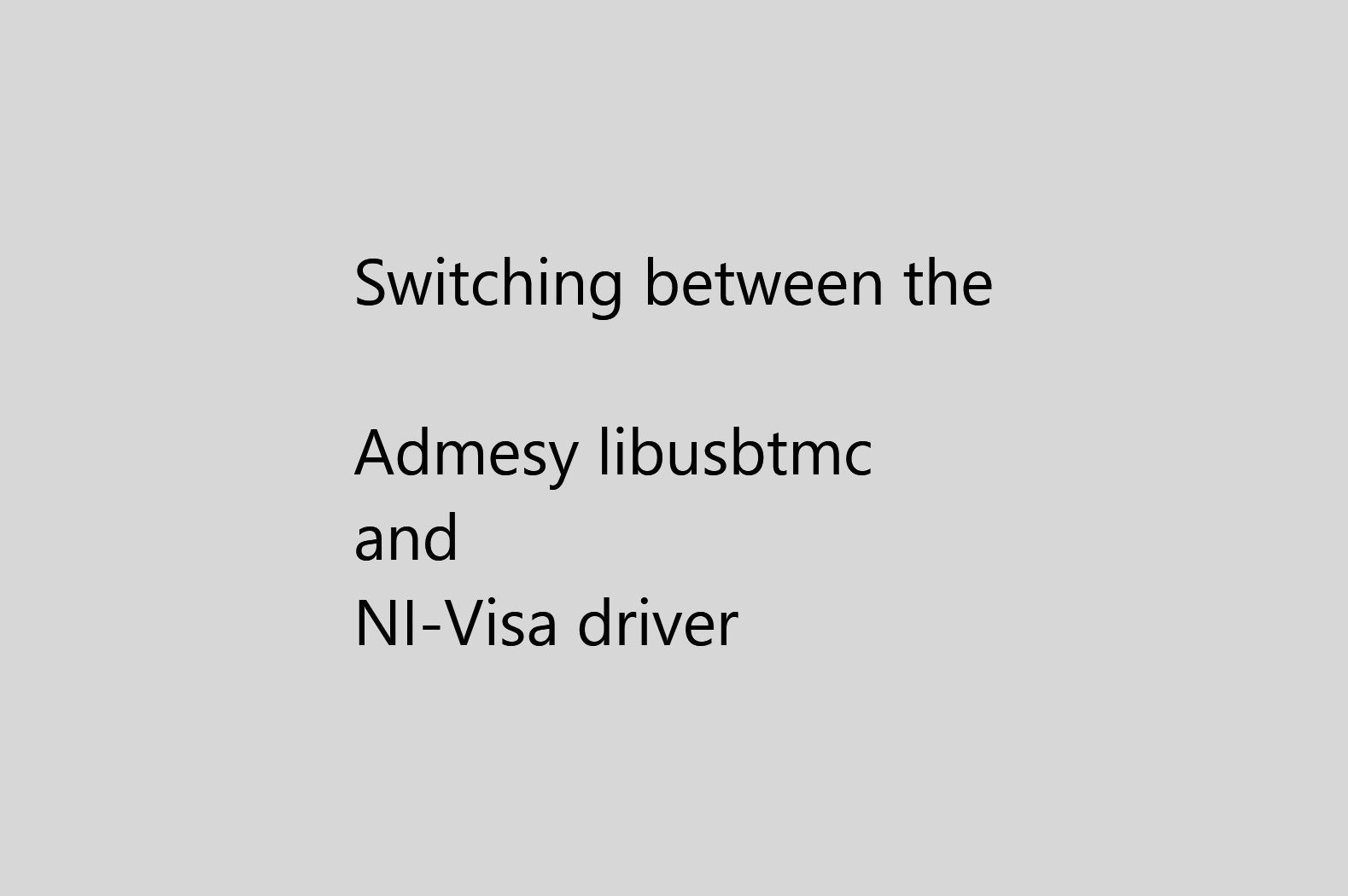 Admesy libusbtmc to NI Visa driver